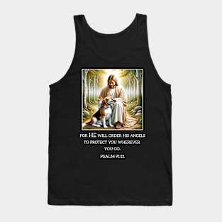 Psalm 99 11 Jesus and a Beagle Tank Top